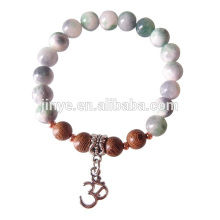 Bracelet en perles de Mala, Bracelet en perles de Mala en pierre gemme, Bracelet en perles de yoga OM